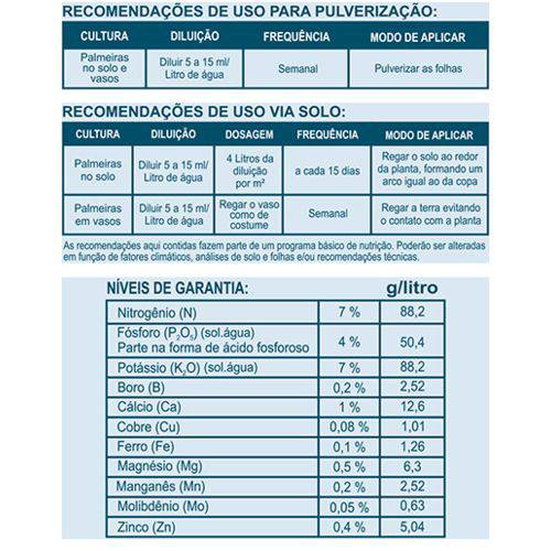 Forth Palmeiras - Fertilizante - Concentrado - 1 Litro