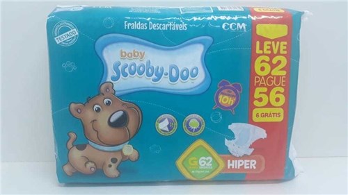 Fralda Baby Scooby Doo -Tamanho G - 62 Unidades