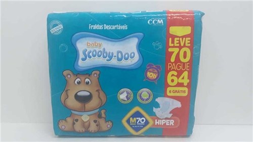 Fralda Baby Scooby Doo -Tamanho M - 70 Unidades