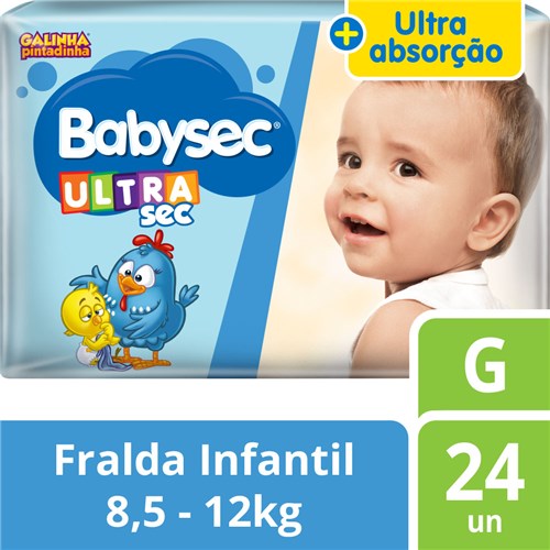 Fralda Babysec Galinha Pintadinha Ultrasec G 24 Unids