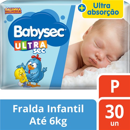 Fralda Babysec Galinha Pintadinha Ultrasec P 30 Unids