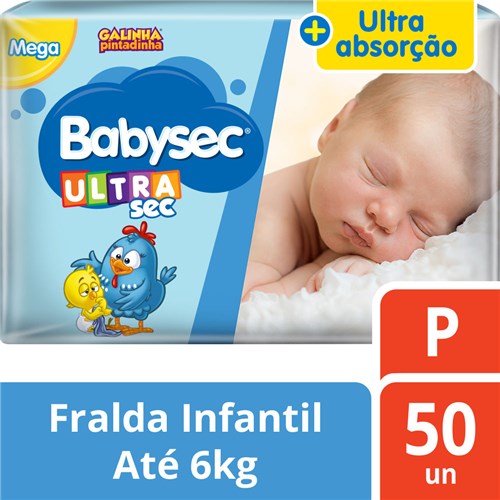 Fralda Babysec Galinha Pintadinha Ultrasec P 50 Unids