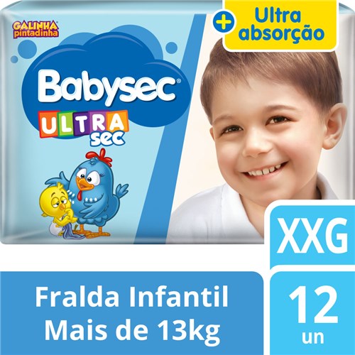 Fralda Babysec Galinha Pintadinha Ultrasec Xxg 12 Unids