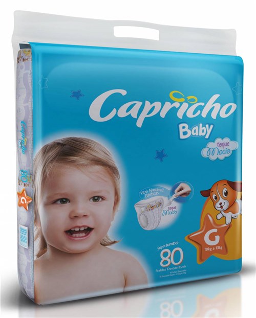 Fralda Capricho Baby - Tamanho G - 80 Unidades