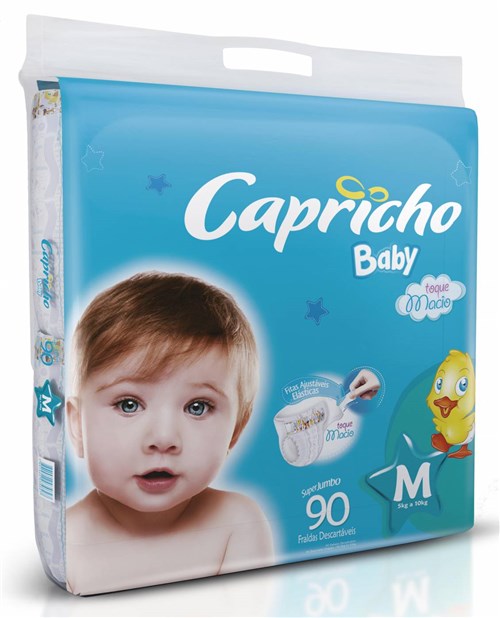 Fralda Capricho Baby - Tamanho M - 90 Unidades