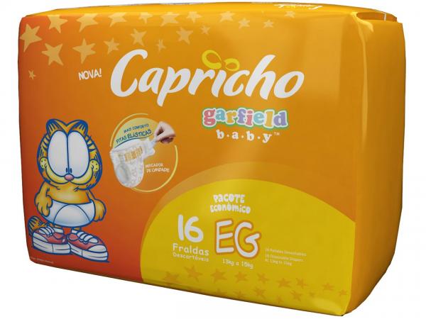 Fralda Capricho Garfield Baby Tam EG 16 Unidades - com Indicador de Umidade e Tecnologia Respirável