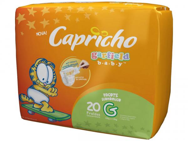 Fralda Capricho Garfield Baby Tam G 20 Unidades - com Indicador de Umidade e Tecnologia Respirável