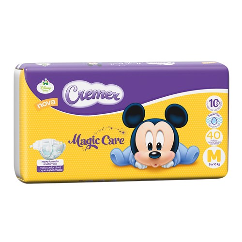 Fralda Cremer M Disney Baby Magic Care Pacotão - 40 Unidades