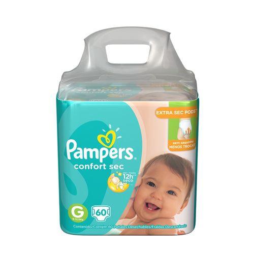 Fralda Pampers Confort Sec Pack Tamanho G 60 Unidades - PG