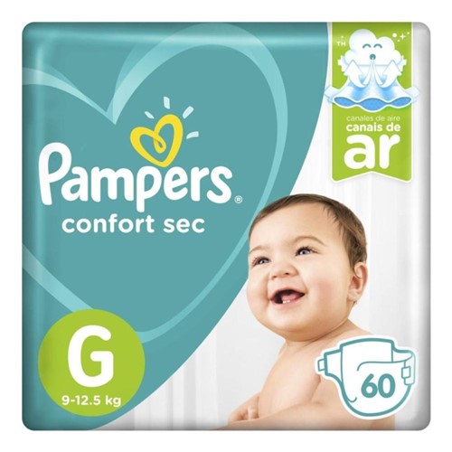 Fralda Pampers Confort Sec Pack Tamanho G 60 Unidades