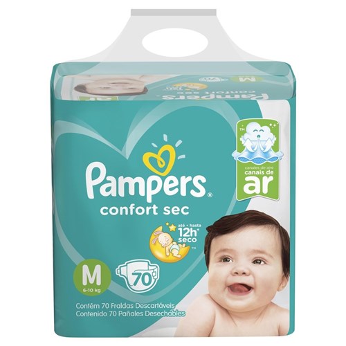 Fralda Pampers Confort Sec Pack Tamanho M 70 Unidades