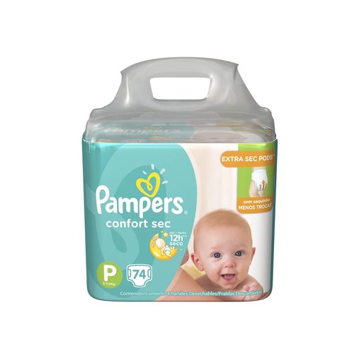 Fralda Pampers Confort Sec Pack Tamanho P 74 Unidades