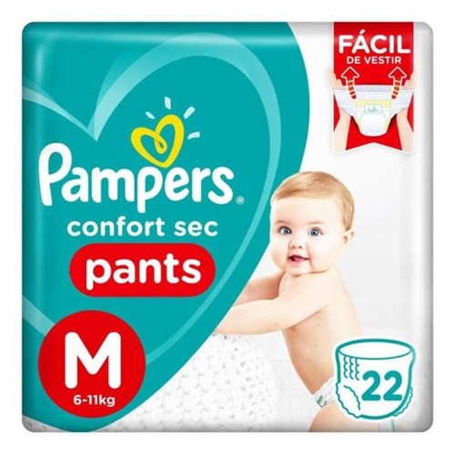 Fralda Pampers Confort Sec Pants Pacotão Tamanho M 22 Unidades