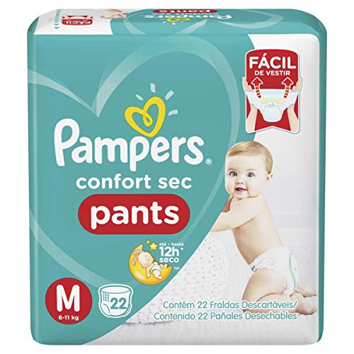 Fralda Pampers Confort Sec Pants Pacotão Tamanho M 22 Unidades