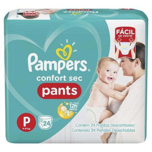 Fralda Pampers Confort Sec Pants Pacotão Tamanho P 24 Unidades