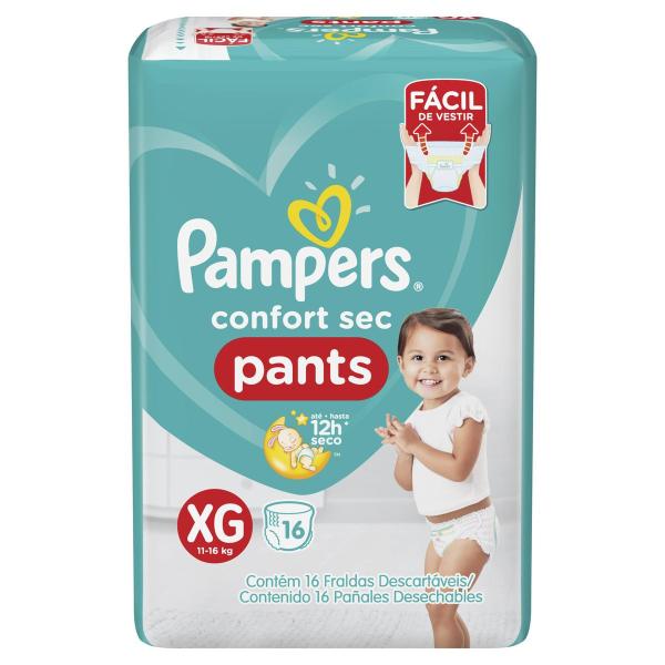 Fralda Pampers Confort Sec Pants Pacotão Tamanho XG 16 Unidades