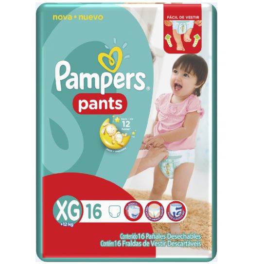 Fralda Pampers Pants Pacotão Extra Grande com 16 Unidades