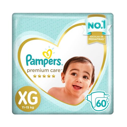 Fralda Pampers Premium Care Jumbo Tamanho XG 60 Unidades