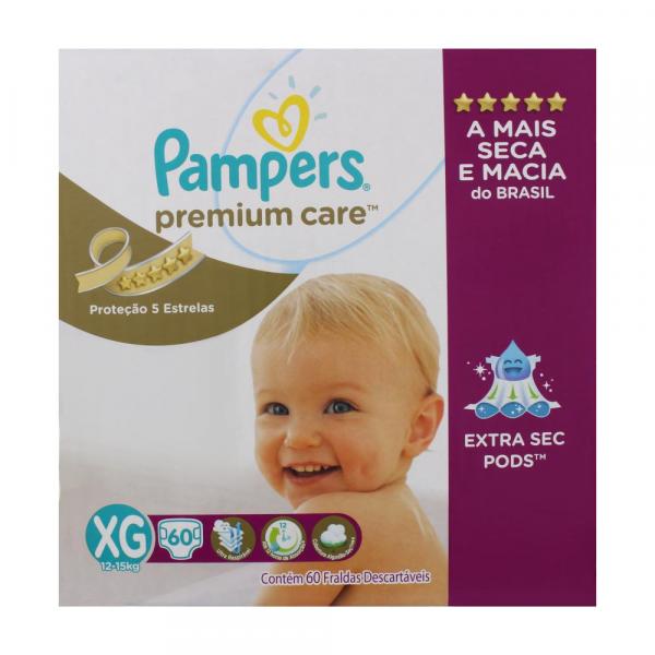 Fralda Pampers Premium Care Jumbo XG 60 Unid.