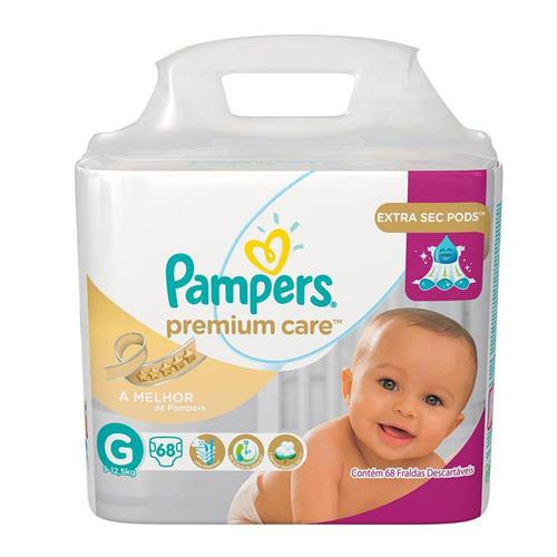 Fralda Pampers Premium Care Nova Tamanho G 68 Tiras