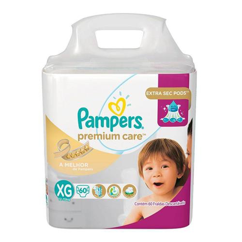 Fralda Pampers Premium Care Nova Tamanho XG 60 Tiras