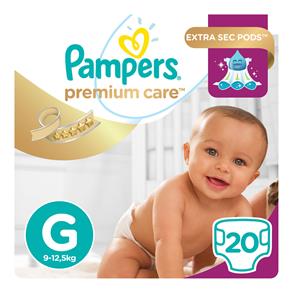 Fralda Pampers Premium Care Pacotão Tamanho G - 20 Unidades