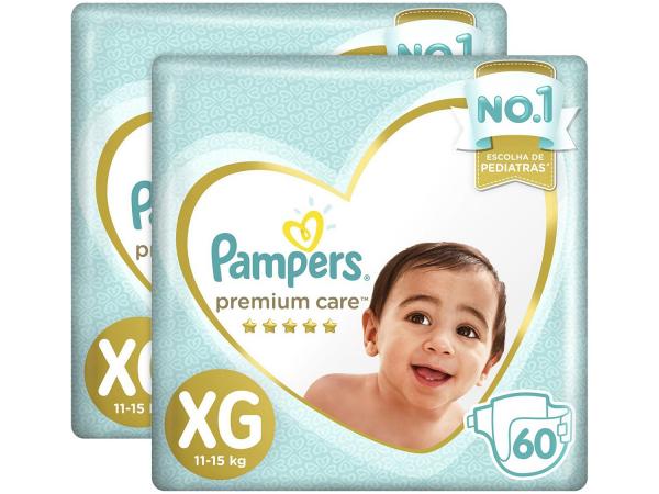 Fralda Pampers Premium Care XG 2 Pacotes - com 60 Unidades Cada