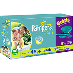 Tudo sobre 'Fralda Pampers Total Confort XG 48 Unidades + Pratinhos'