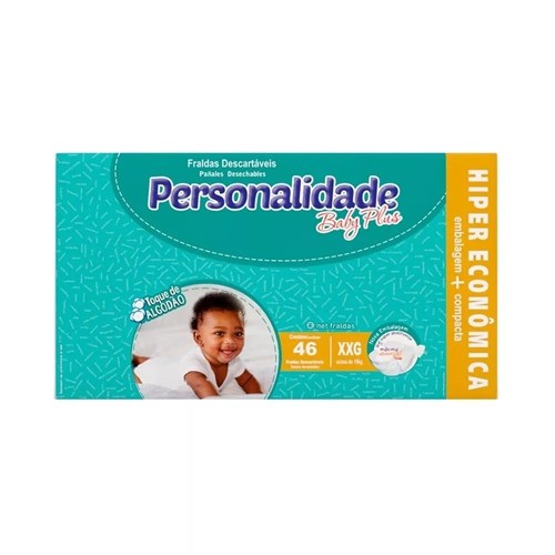 Fralda Personalidade Baby Plus - Tamanho XXG - 46 Unidades
