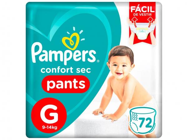 Fraldas Calça Pampers Pants Confort Sec Tam. G - 72 Unidades