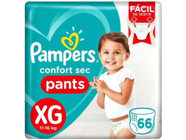 Fraldas Calça Pampers Pants Confort Sec Tam. XG - 66 Unidades