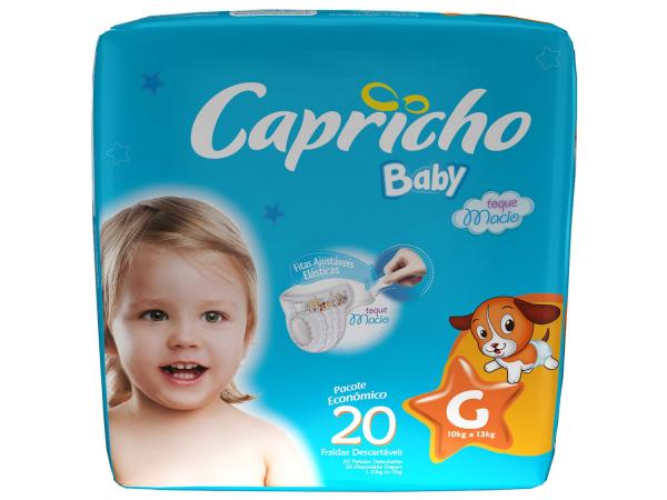 Fraldas Capricho Baby Tam G 20 Unidades - com Indicador de Umidade