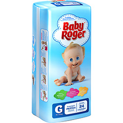 Fraldas Descartáveis Baby Roger Prática G - 24 Unidades