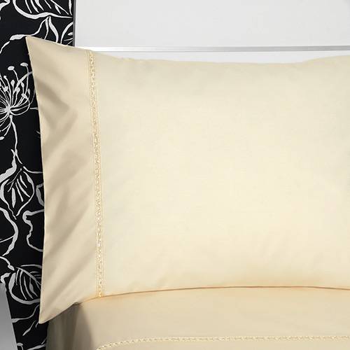 Tudo sobre 'Fronha para Body Pillow Bege com Sianinha 50x150cm - Percal 233 Fios - Plumasul'