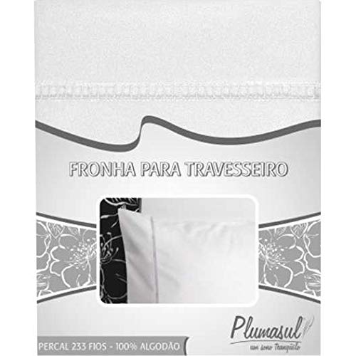Fronha-Percal 233 Fios-Branca-Ponto Palito-50X150