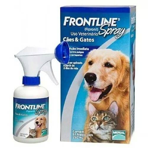 Frontline para Cães e Gatos Spray 250ml - Antipulgas e Carrapatos