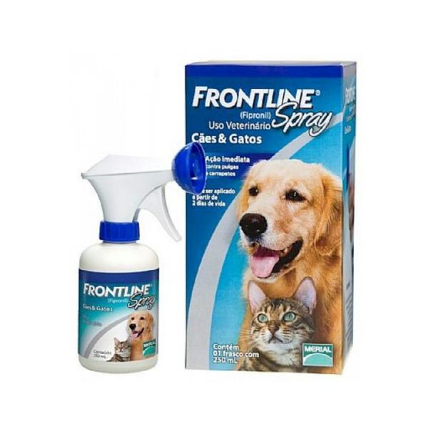 Frontline Spray 250 ML Antipulgas e Carrapatos Cães e Gatos - Merial