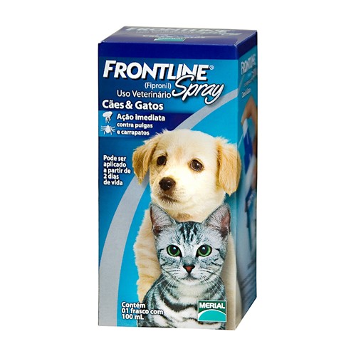 Frontline Spray Infestações por Pulgas e Carrapatos para Cães e Gatos 100ml