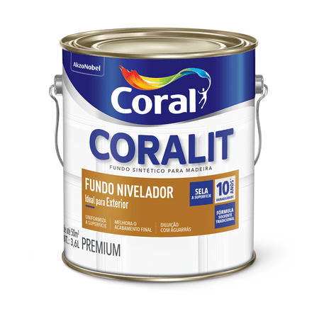 Fundo Sintético Nivelador Coral Coralit 3,6L Branco Fosco