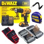 Furadeira Parafusadeira de Impacto Dewalt Dcd776 Lc1 Bivolt 20v 1 Bat C Coldre e Kit 40 Mtx Trena 5m