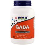 Gaba 500Mg Com Vitamina B6 2 Mg 200 Cápsulas Now Foods