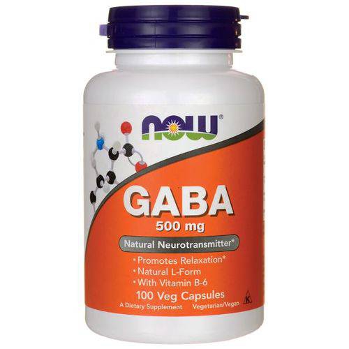 Gaba 500mg com Vitamina B6 2mg - 100 Cápsulas Now Foods