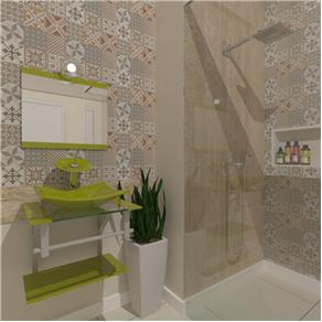Gabinete de Vidro 45cm para Banheiro Escócia-Verde Oliva