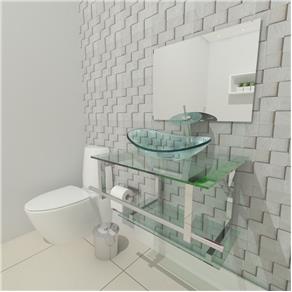 Gabinete de Vidro 60cm para Banheiro Sérvia Incolor