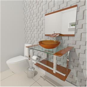 Gabinete de Vidro 60cm para Banheiro Estônia