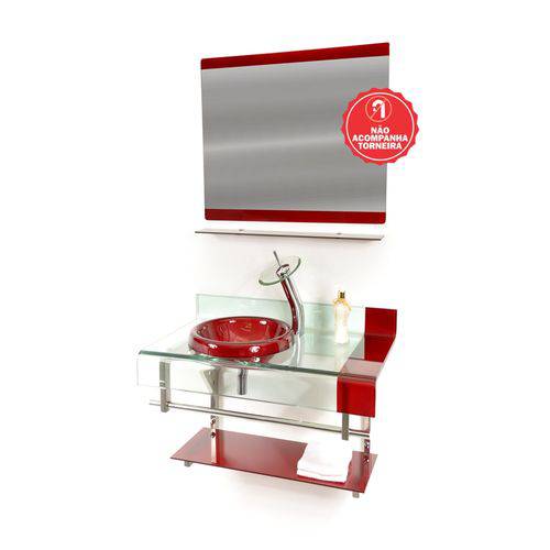 Tudo sobre 'Gabinete de Vidro 70cm para Banheiro Turquia Vermelho Cereja'