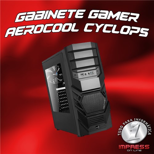 Gabinete Gamer AeroCool Cyclops Preto - 59772