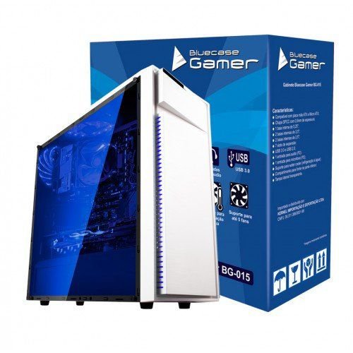 Gabinete Gamer Bluecase USB 3.0 Branco BG-015