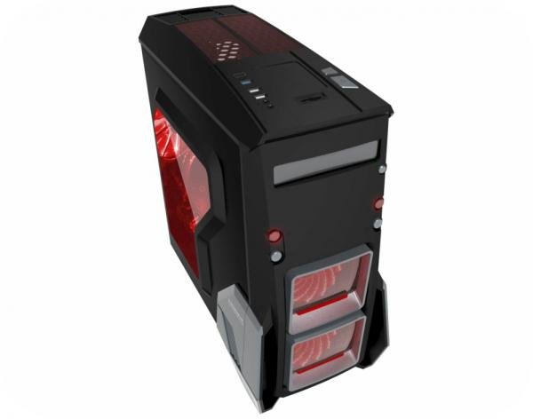 Gabinete Gamer CG-0BH6 Preto com Ventilação Frontal Led Vermelho K-MEX