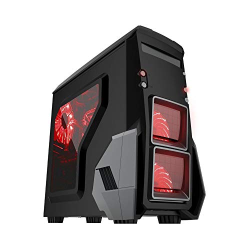 Gabinete Gamer CG-0BH6 Preto com Ventilação Frontal Led Vermelho K-MEX